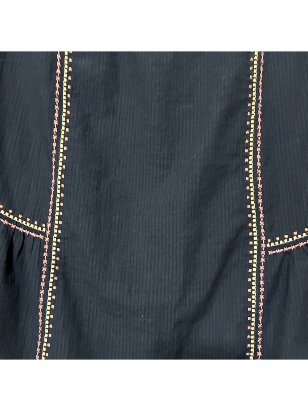 Madewell Sleeveless Boho Blouse Women’s XS Black Textured Top - Picture 4 of 8